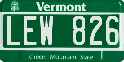 VT license plate LEW826