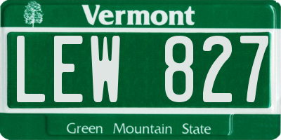 VT license plate LEW827