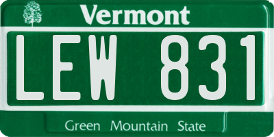 VT license plate LEW831