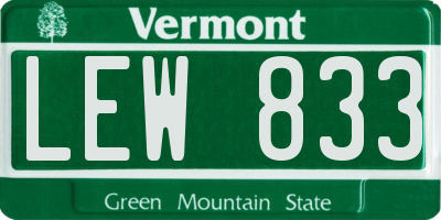 VT license plate LEW833