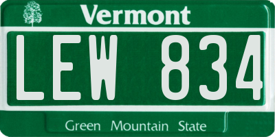 VT license plate LEW834