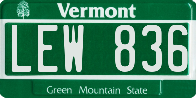VT license plate LEW836