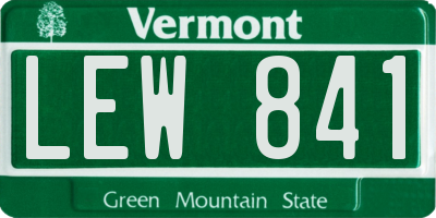 VT license plate LEW841