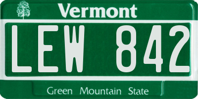 VT license plate LEW842