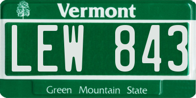 VT license plate LEW843