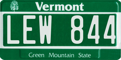 VT license plate LEW844