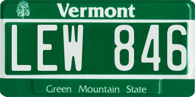 VT license plate LEW846