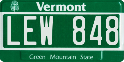VT license plate LEW848