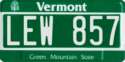 VT license plate LEW857