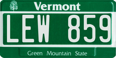 VT license plate LEW859
