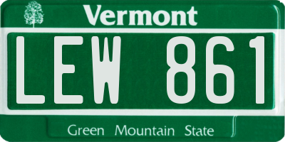VT license plate LEW861
