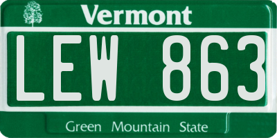 VT license plate LEW863