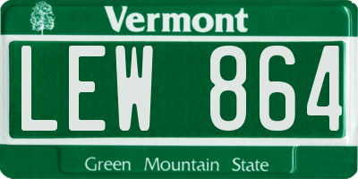 VT license plate LEW864