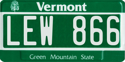 VT license plate LEW866