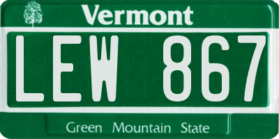 VT license plate LEW867
