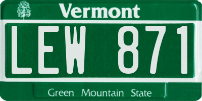 VT license plate LEW871
