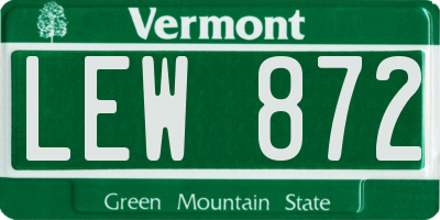 VT license plate LEW872