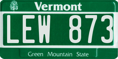 VT license plate LEW873