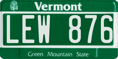 VT license plate LEW876