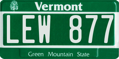 VT license plate LEW877