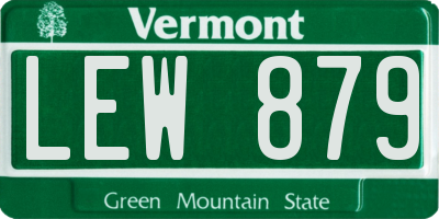 VT license plate LEW879
