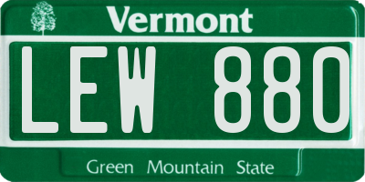 VT license plate LEW880