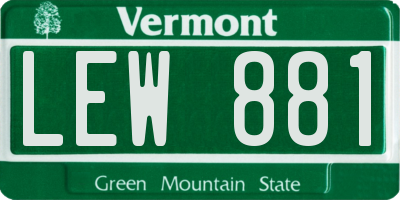 VT license plate LEW881