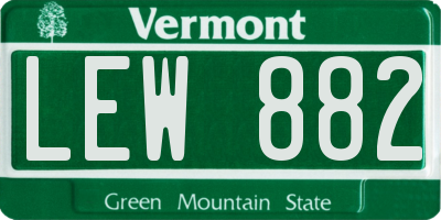 VT license plate LEW882