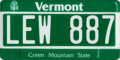 VT license plate LEW887