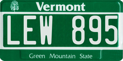 VT license plate LEW895