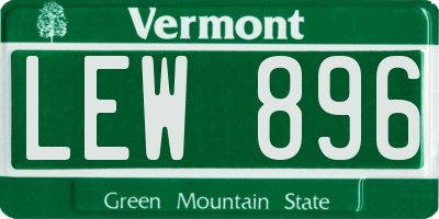 VT license plate LEW896