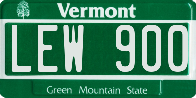VT license plate LEW900