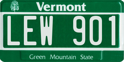 VT license plate LEW901