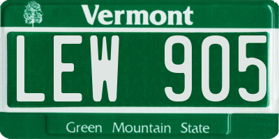 VT license plate LEW905