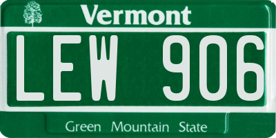 VT license plate LEW906