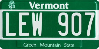 VT license plate LEW907