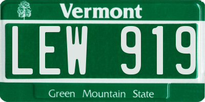 VT license plate LEW919