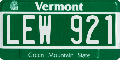 VT license plate LEW921