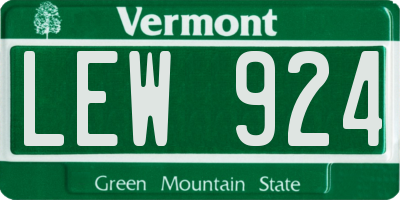 VT license plate LEW924