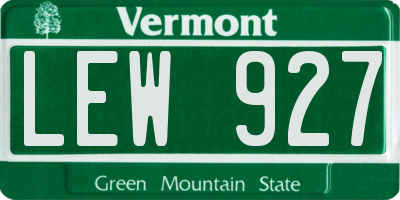VT license plate LEW927