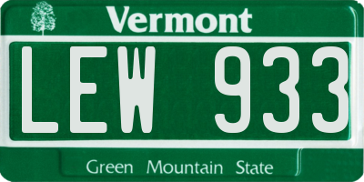 VT license plate LEW933