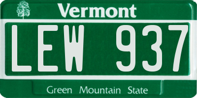 VT license plate LEW937