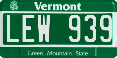 VT license plate LEW939