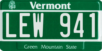 VT license plate LEW941