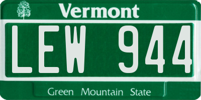 VT license plate LEW944