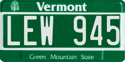 VT license plate LEW945