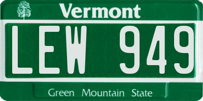 VT license plate LEW949