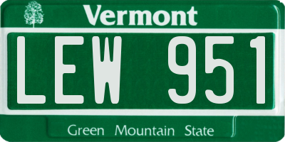 VT license plate LEW951