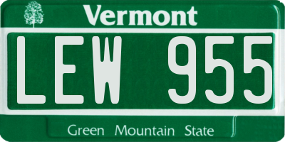 VT license plate LEW955
