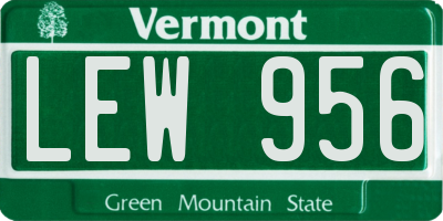 VT license plate LEW956